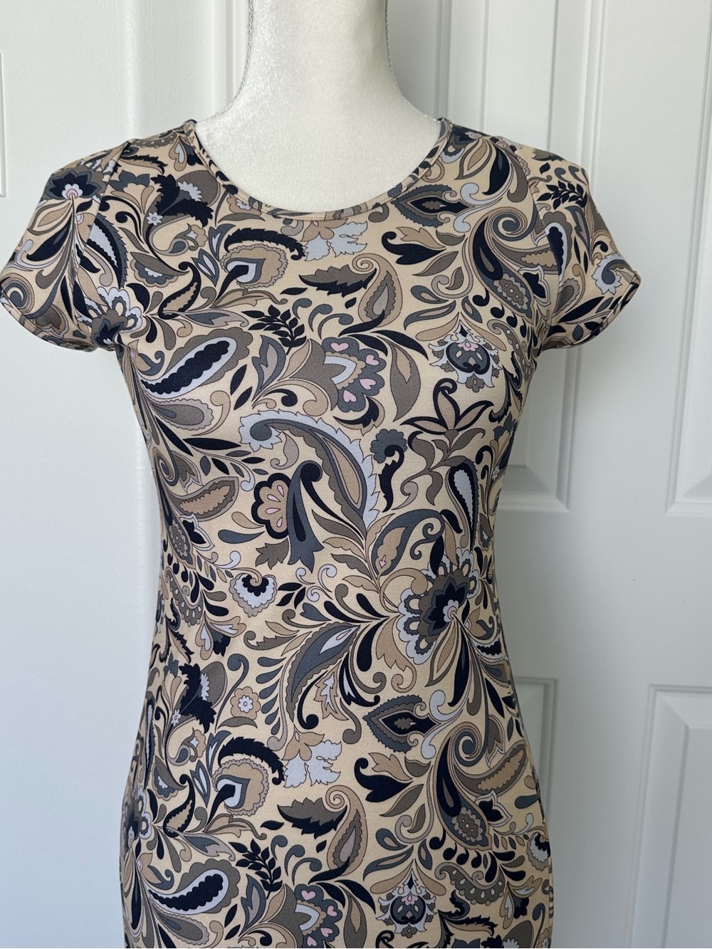 Leggiadro Paisley Short Sleeve Dress